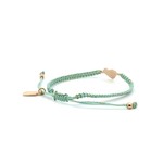 Heart cord turquoise goldplated