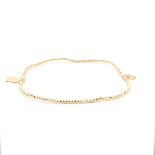 Anklet 2mm heart cc gold coloured