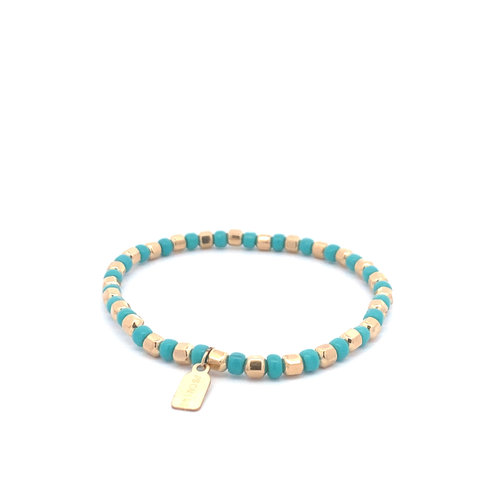 Bus mix turquoise gold coloured