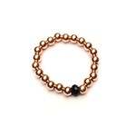 Ring black rose-gold coloured