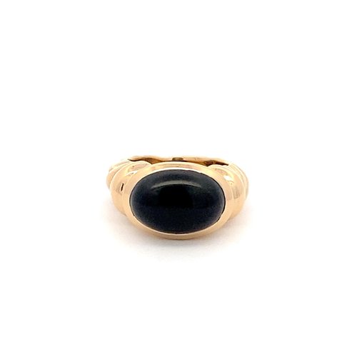 Ring braid black goldplated