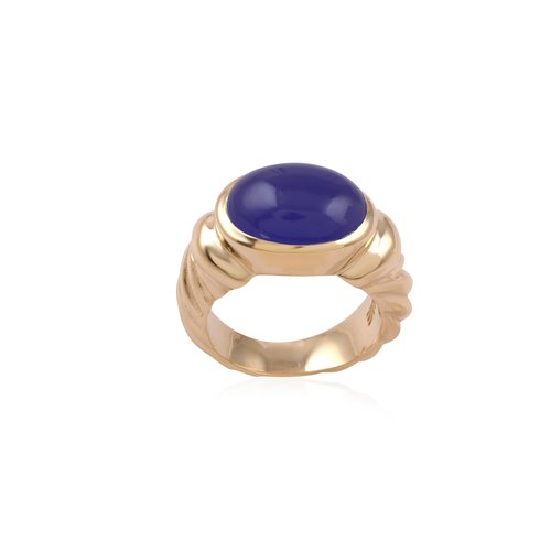 Ring braid blue goldplated