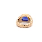 Ring braid blue goldplated