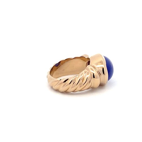 Ring braid blue goldplated