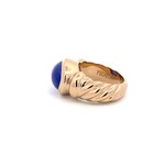 Ring braid blue goldplated