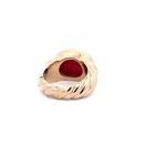 Ring braid fuchsia goldplated