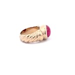 Ring braid fuchsia goldplated