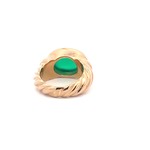 Ring braid green goldplated