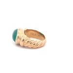 Ring braid green goldplated