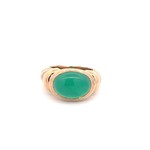 Ring braid green goldplated