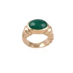 Ring braid green goldplated