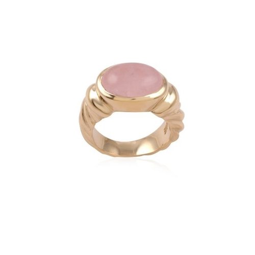 Ring braid pink light goldplated