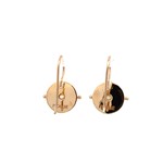 Earrings disc dot pearl goldplated