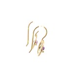 Earrings disc dot purple goldplated