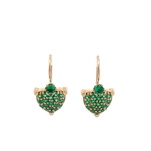 Earrings france green goldplated