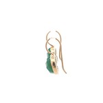 Earrings heart stone green goldplated