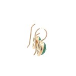 Earrings heart stone green goldplated