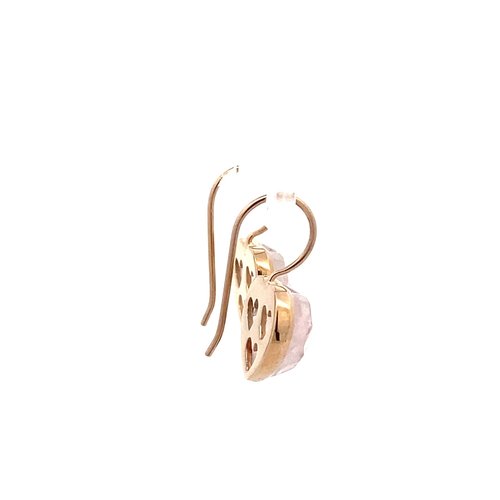 Earrings heart stone pink light goldplated