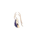 Earrings heart stone purple goldplated