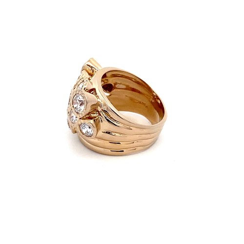 Ring multi stones cc goldplated