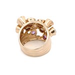 Ring multi stones mix goldplated