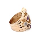 Ring multi stones mix goldplated