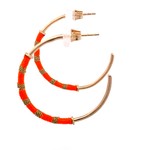 Earrings cord orange goldplated Earrings cord orange goldplated