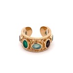 Ring open multi green blue goldplated Ring open multi green blue goldplated
