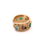 Ring open multi green blue goldplated Ring open multi green blue goldplated