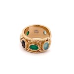 Ring open multi green blue goldplated Ring open multi green blue goldplated