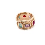 Ring open multi mix goldplated