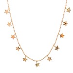Necklace star multi goldplated
