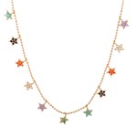 Necklace star multi goldplated