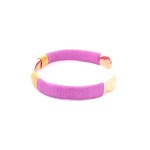 Bangle rope heart purple goldplated