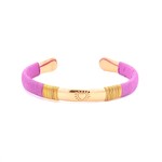 Bangle rope heart purple goldplated