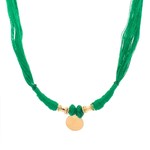 Necklace rope coin green goldplated Necklace rope coin green goldplated