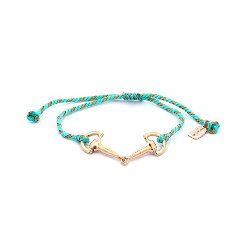 Horsebit turquoise goldplated