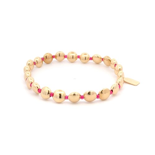 Basic flat 7mm fuchsia gold coloured