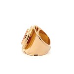 Ring flat stone orange goldplated