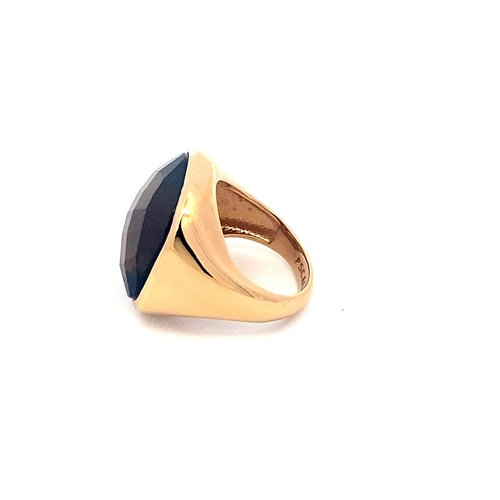 Ring stone brown goldplated