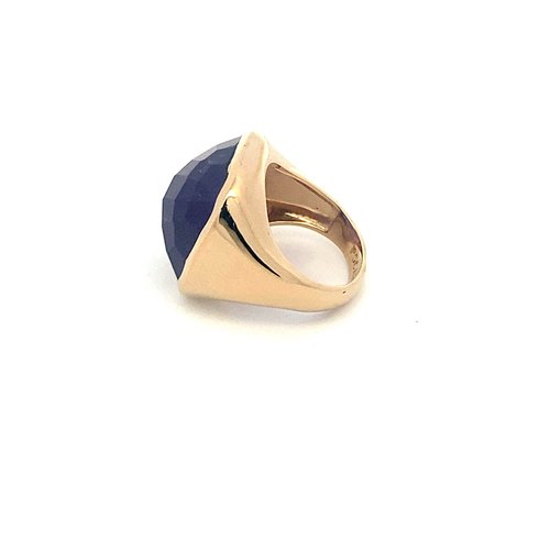 Ring stone purple goldplated