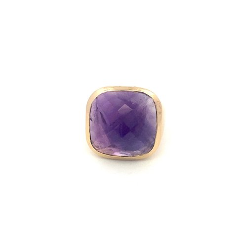 Ring stone purple goldplated