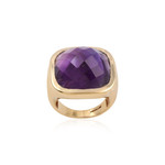 Ring stone purple goldplated