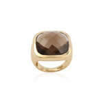 Ring stone brown goldplated