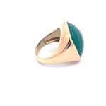 Ring stone green goldplated