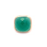 Ring stone green goldplated