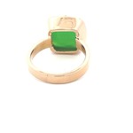 Ring square green light goldplated