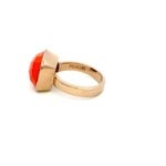 Ring square orange goldplated