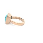 Ring square turquoise goldplated