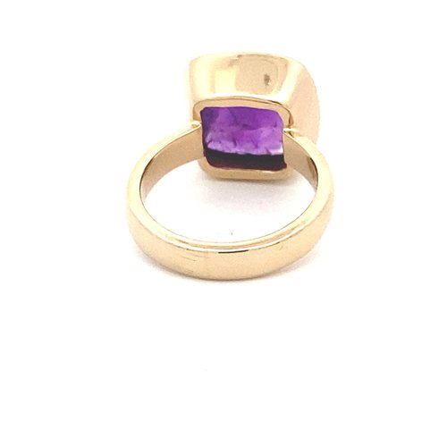 Ring square purple goldplated